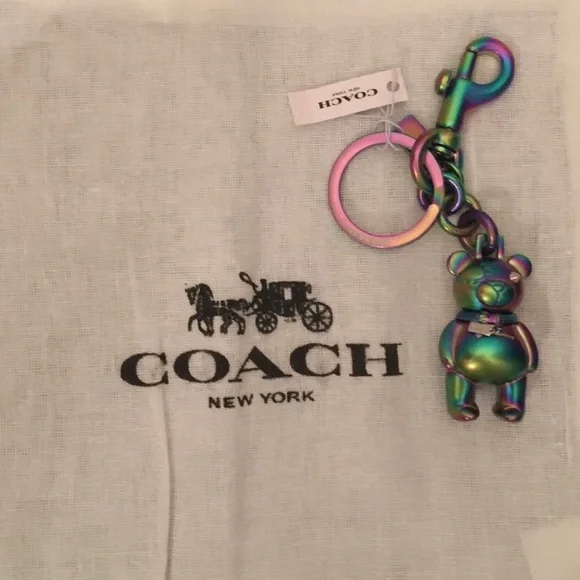 COACH HOLOGRAM TEDDY BEAR KEY FOB NWT - Picture 6 of 8
